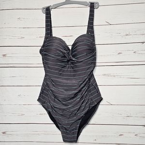 Bond-eye Australia Striped One-Piece Swimsuit